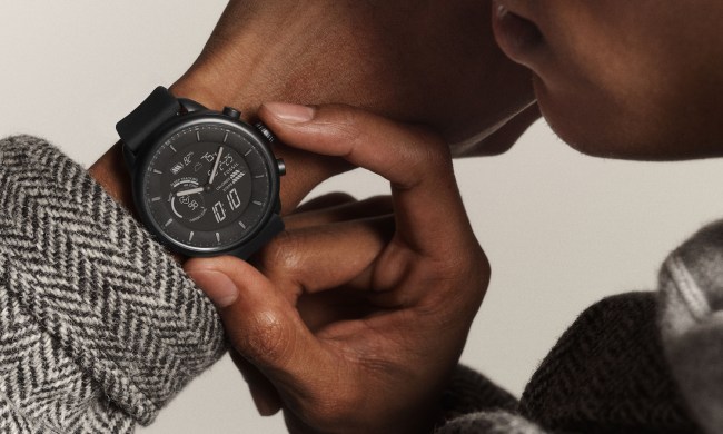 Fossil Gen 6 Hybrid Wellness Edition in black with a black strap.