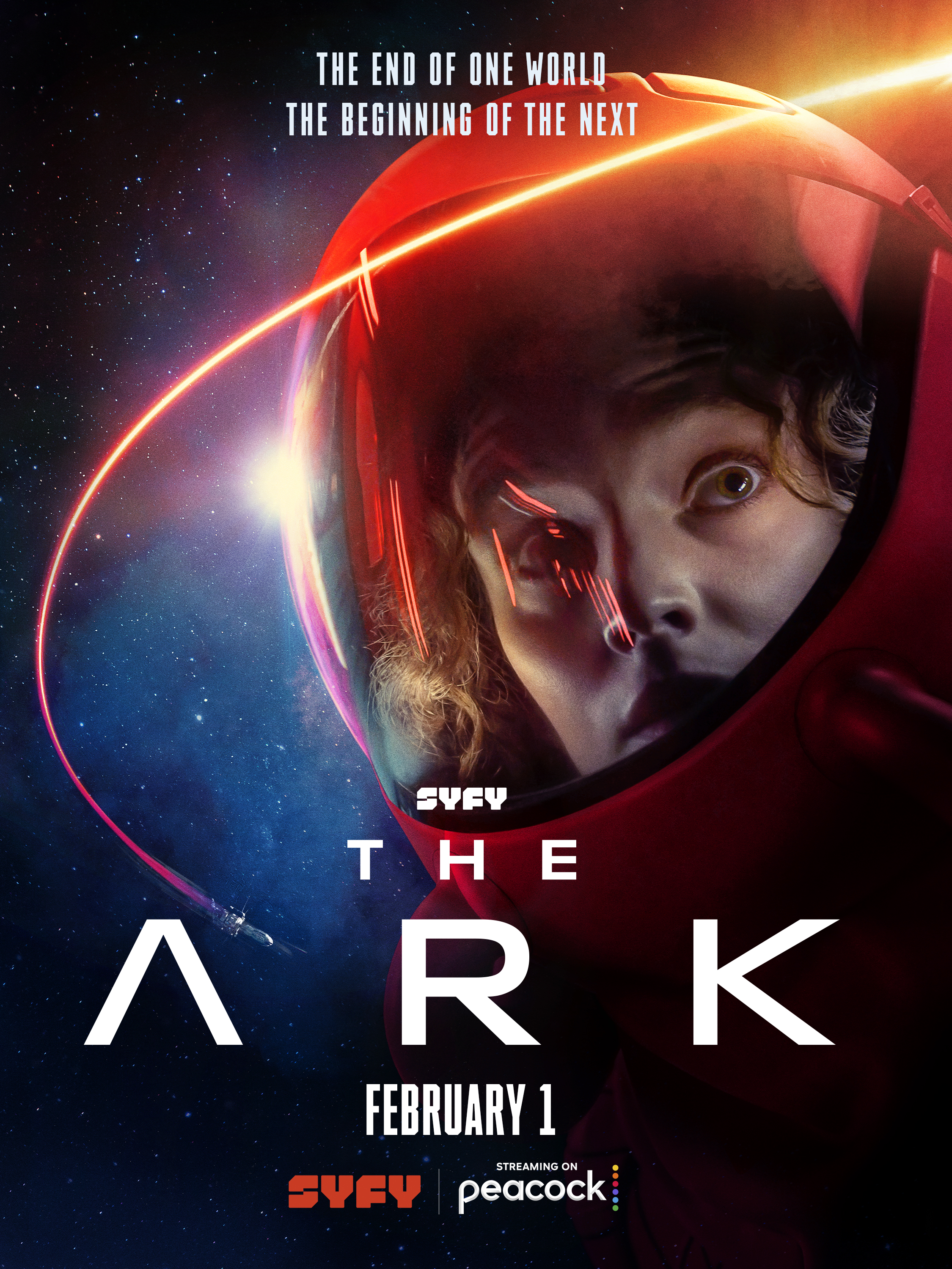 Cartaz de The Ark do SYFY com uma mulher na capa.