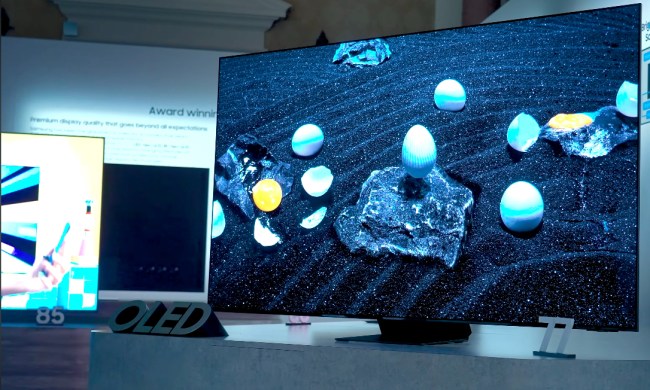 The Samsung S95C on display at CES 2023.