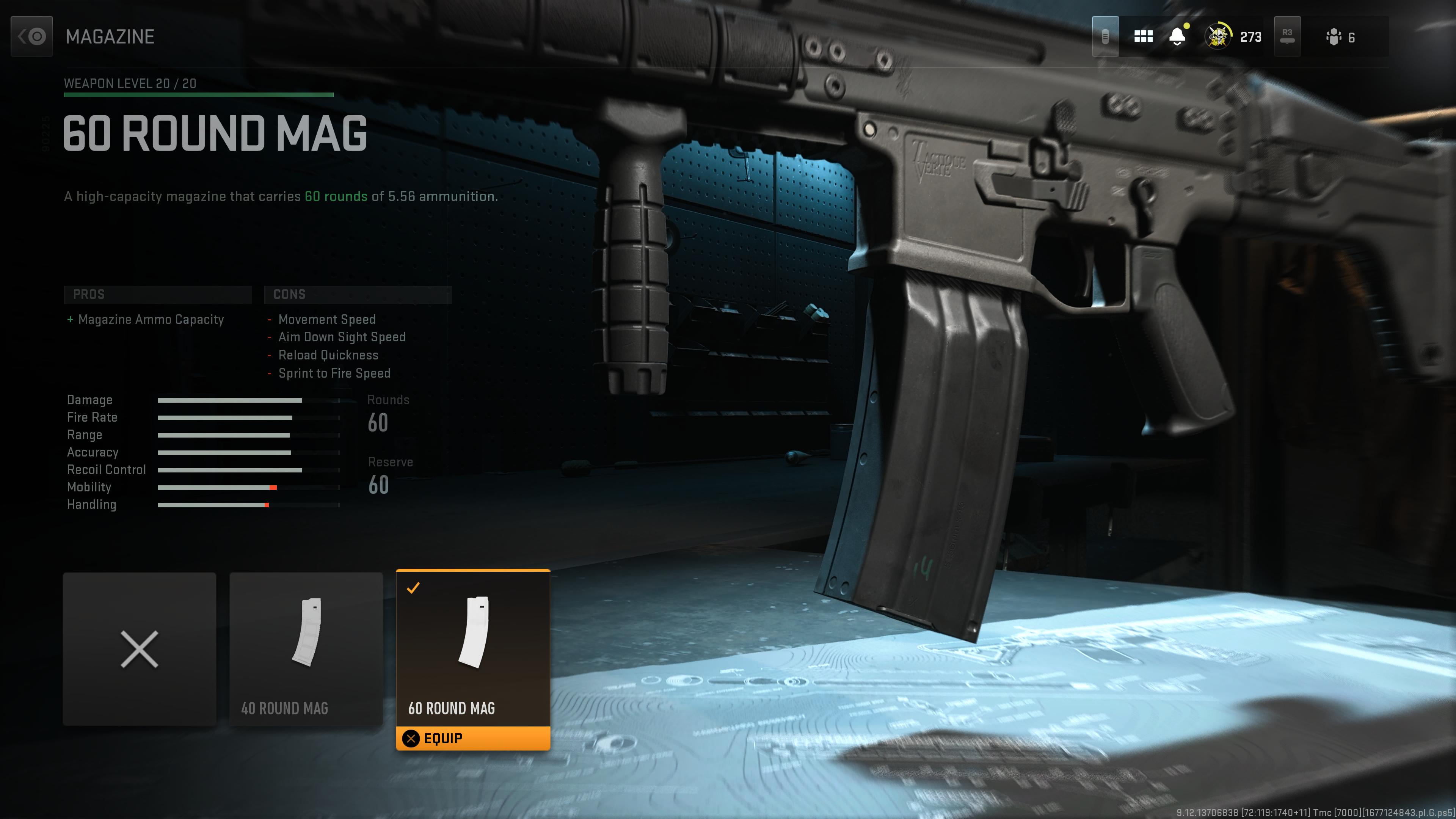 Accessoire de chargeur d'arme dans Warzone 2.0.