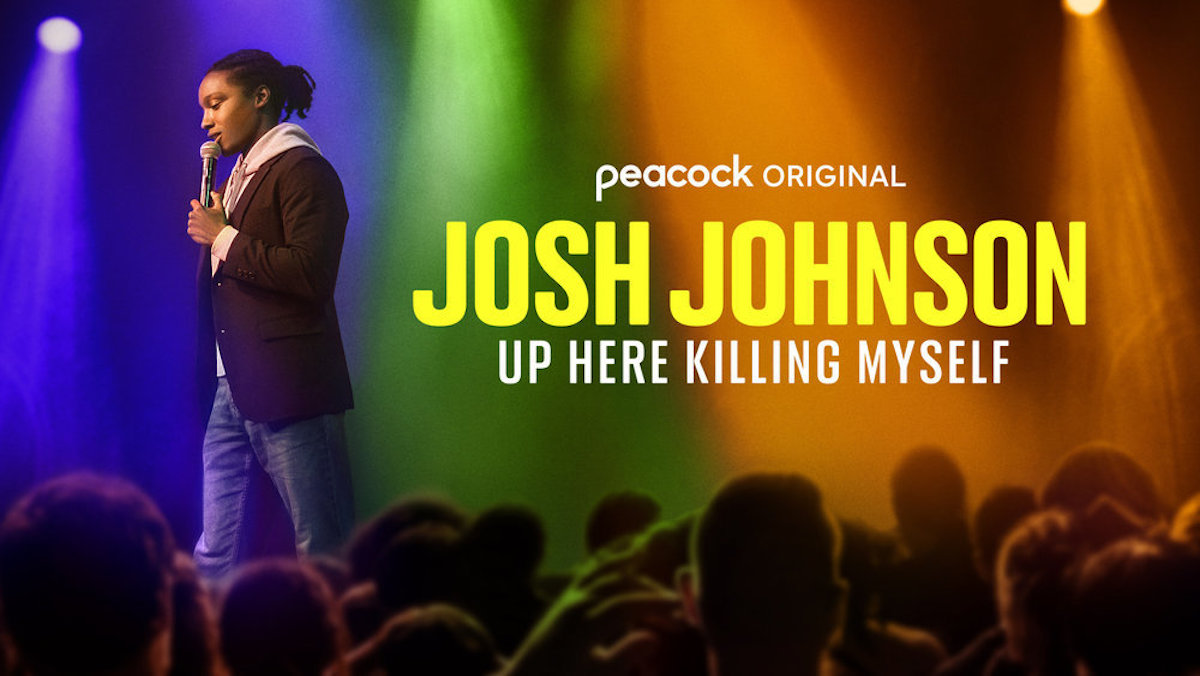 Josh Johnson no pôster de seu especial de comédia Up Here Killing Myself.