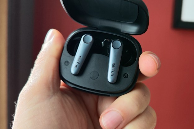 Earfun Air Pro 3 in charging case.