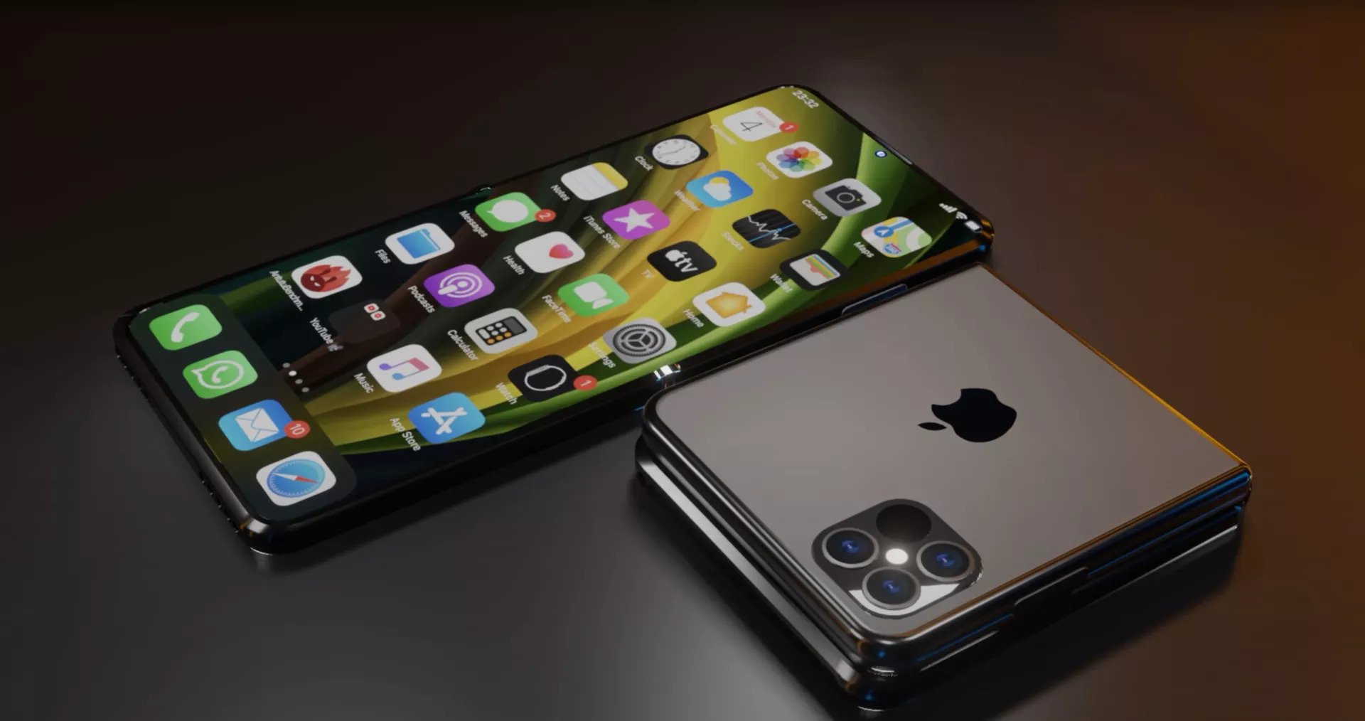 Folding iPhone concept from iOS Beta News