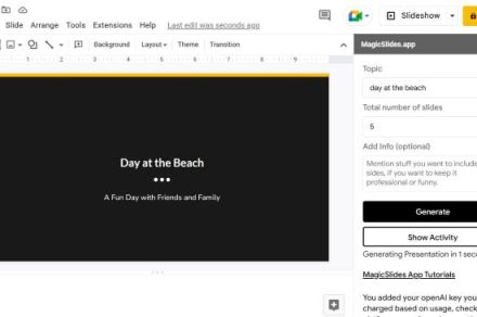 You can use the power of ChatGPT in Google Slides now