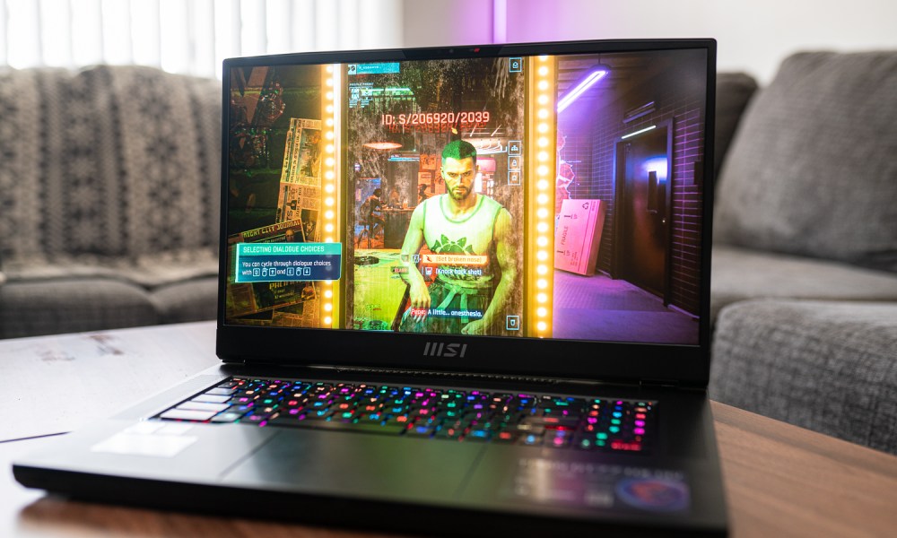 MSI GT77 Titan (2023) playing Cyberpunk 2077.