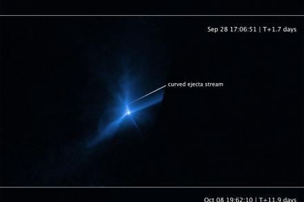 Hubble sees the dramatic collision of NASA’s DART spacecraft and an asteroid