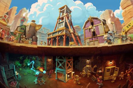 SteamWorld Build is a city-builder that goes four layers deep