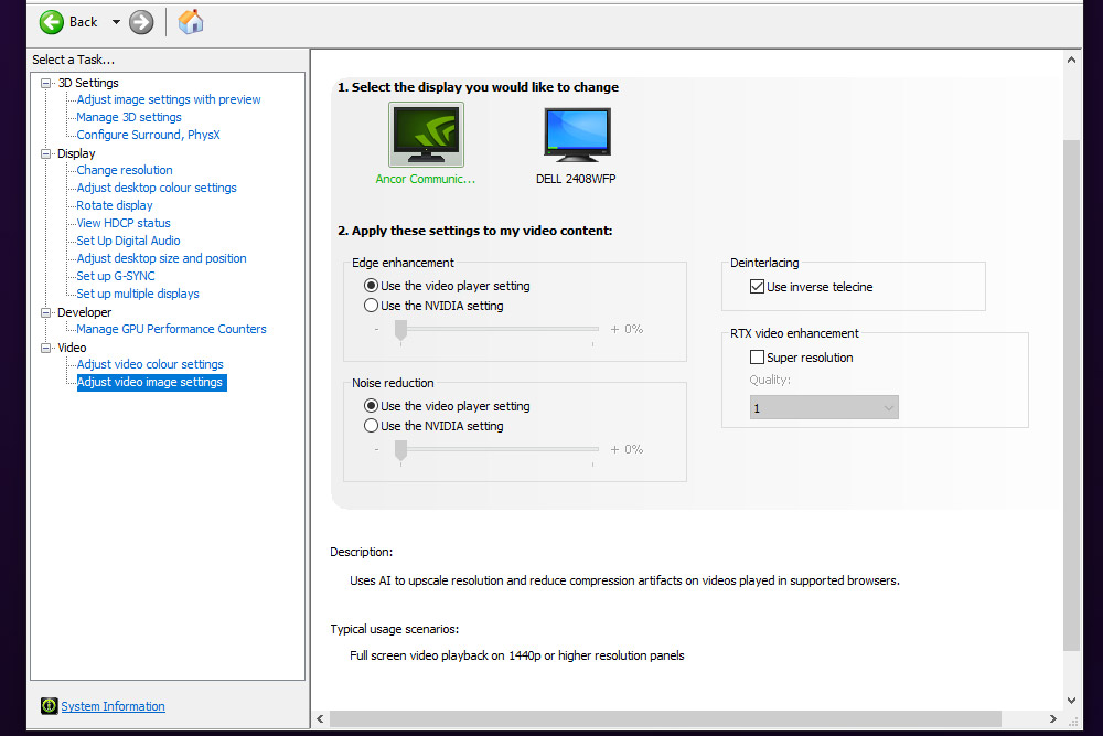 Nvidia control panel online only 3d settings laptop