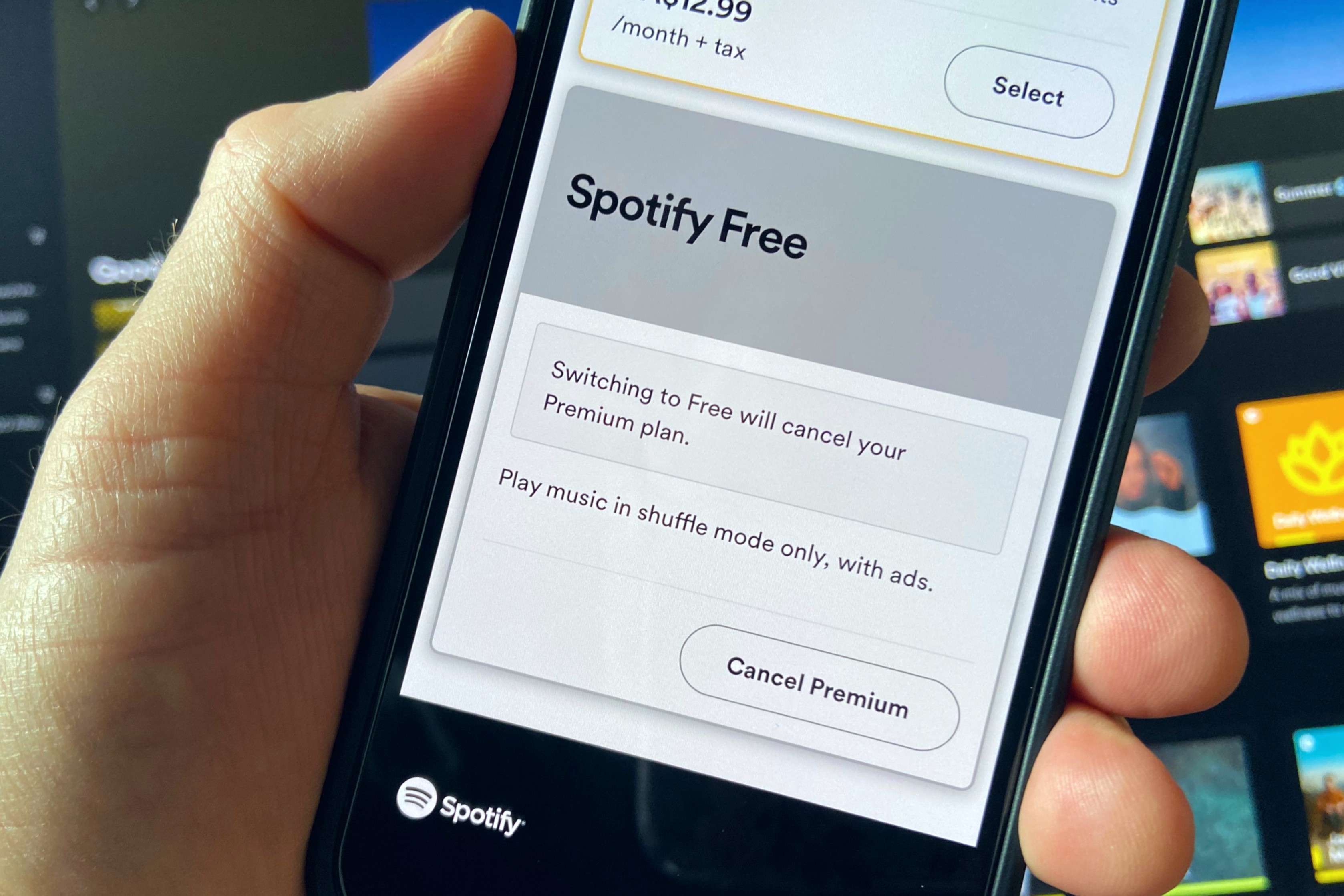 Cancel Spotify Premium App