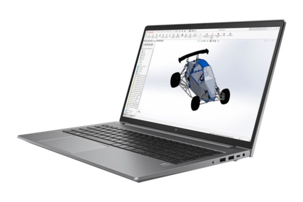 The HP ZBook Power G9 Mobile Workstation Wolf Pro Security Edition at a side angle.