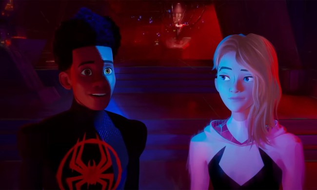 Miles Morales and Gwen Stacy in Spider-Man: Across the Spider-Verse.