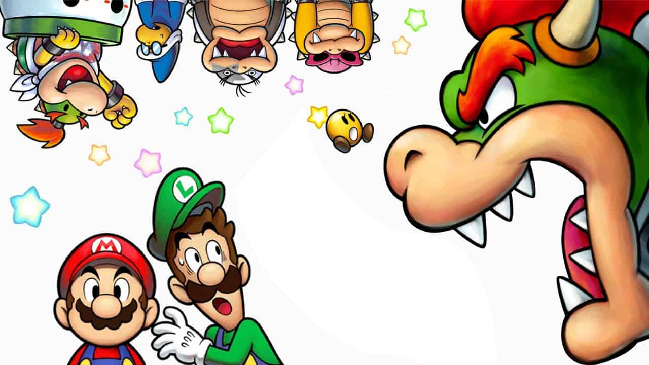 El arte promocional de Mario & Luigi: Bowser's Inside Story muestra a sus héroes.