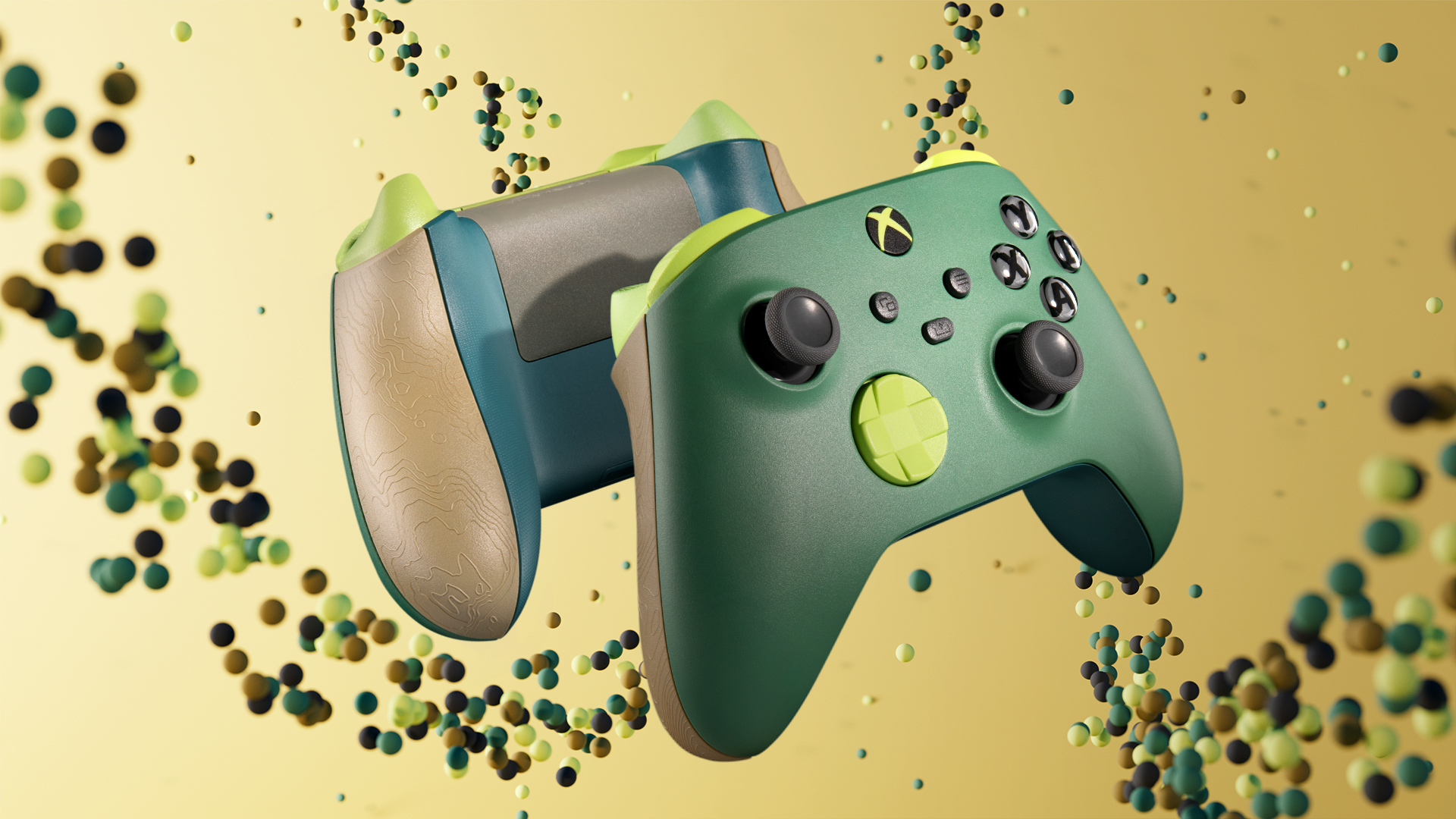 An Xbox Remix Special controller sits in front of an Earthy background.