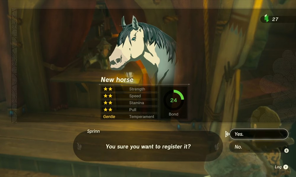 A horses stats being registered at a stable.