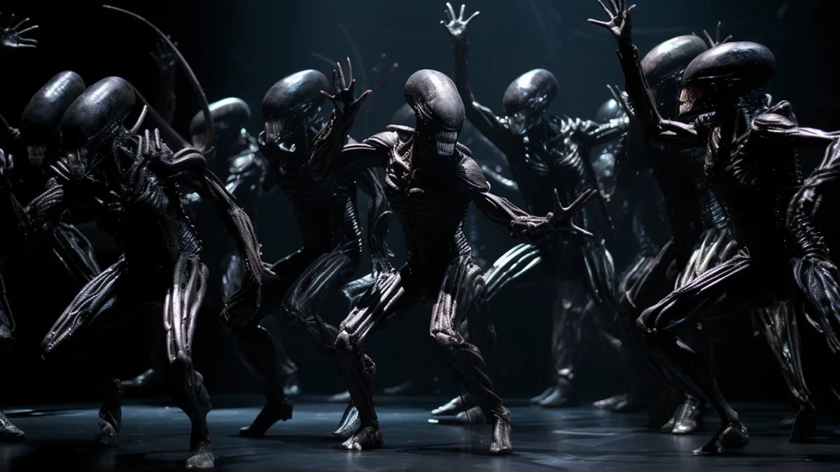 Инопланетяне танцуют в Aliens: The Musical.