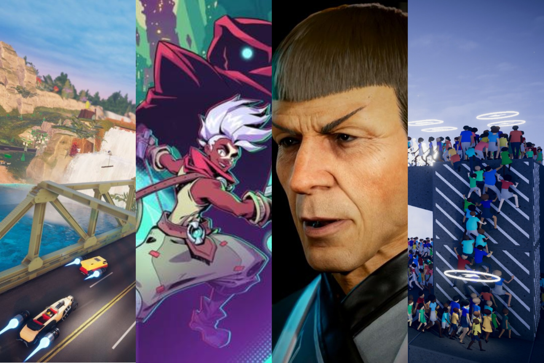 Capturas de tela de Lego 2K Drive, Convergence, Star Trek Resurgence e Humanity