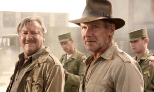 Ray Winstone and Harrison Ford stand together in Indiana Jones and the Kingdom of the Crystal Skull.