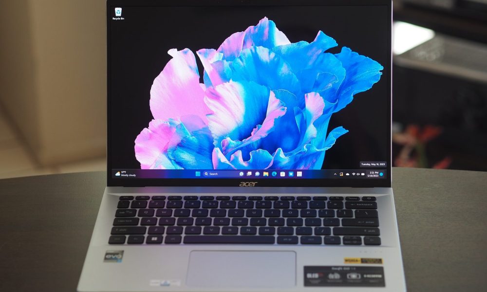 Acer Swift Go 14 front view showing display and keyboard deck.