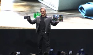 Nvidia CEO showing the RTX 4060 Ti at Computex 2023.