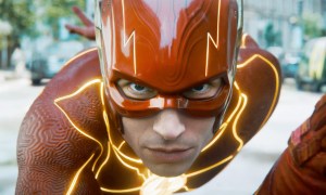 Ezra Miller begins to run in The Flash.