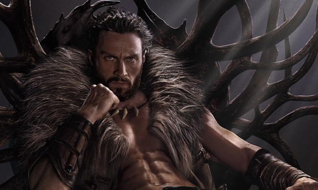 Aarron Taylor-Johnson in the official poster for "Kraven the Hunter."