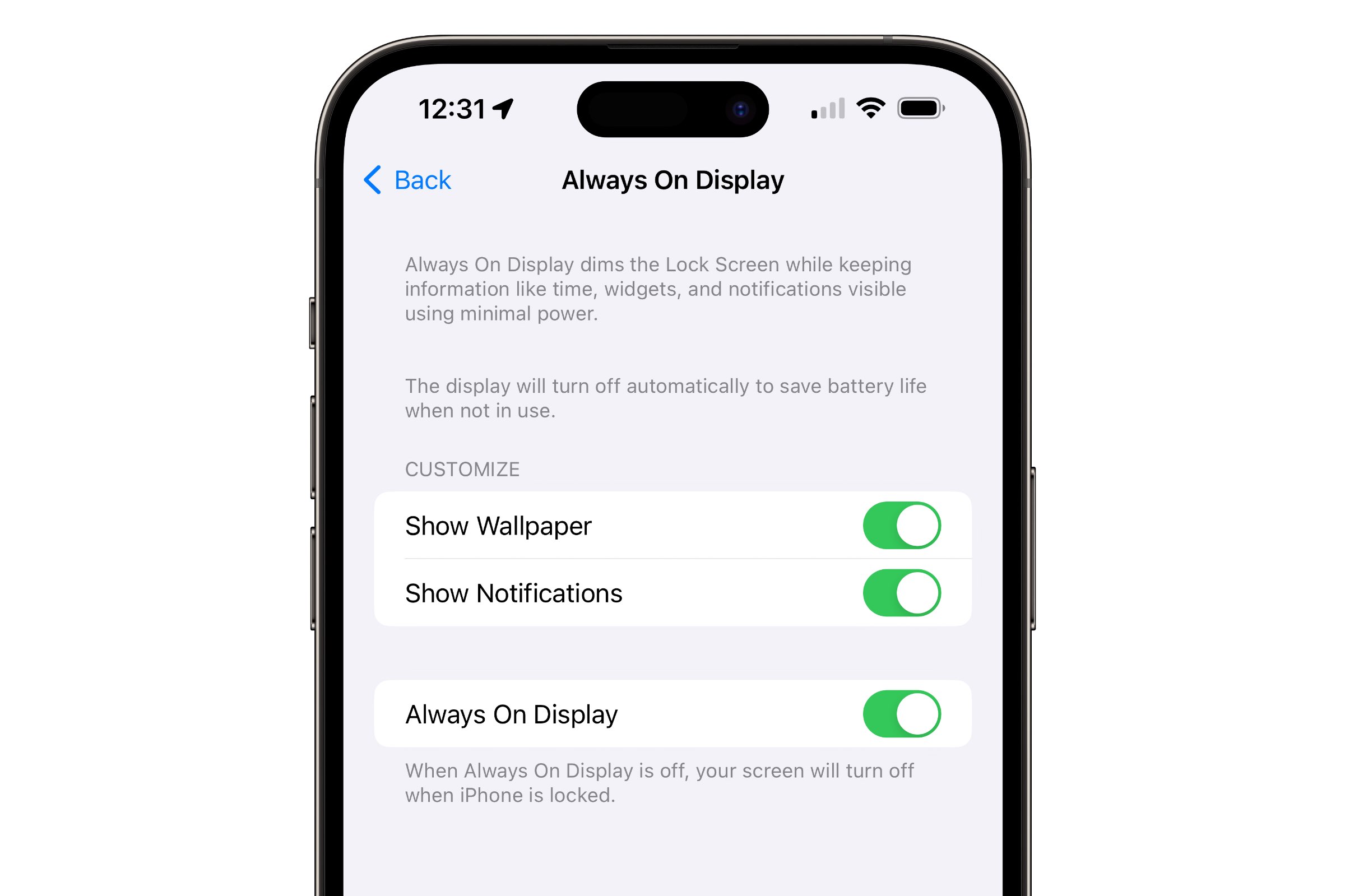 How to turn off the always on display on iPhone 15 Pro and 14 Pro