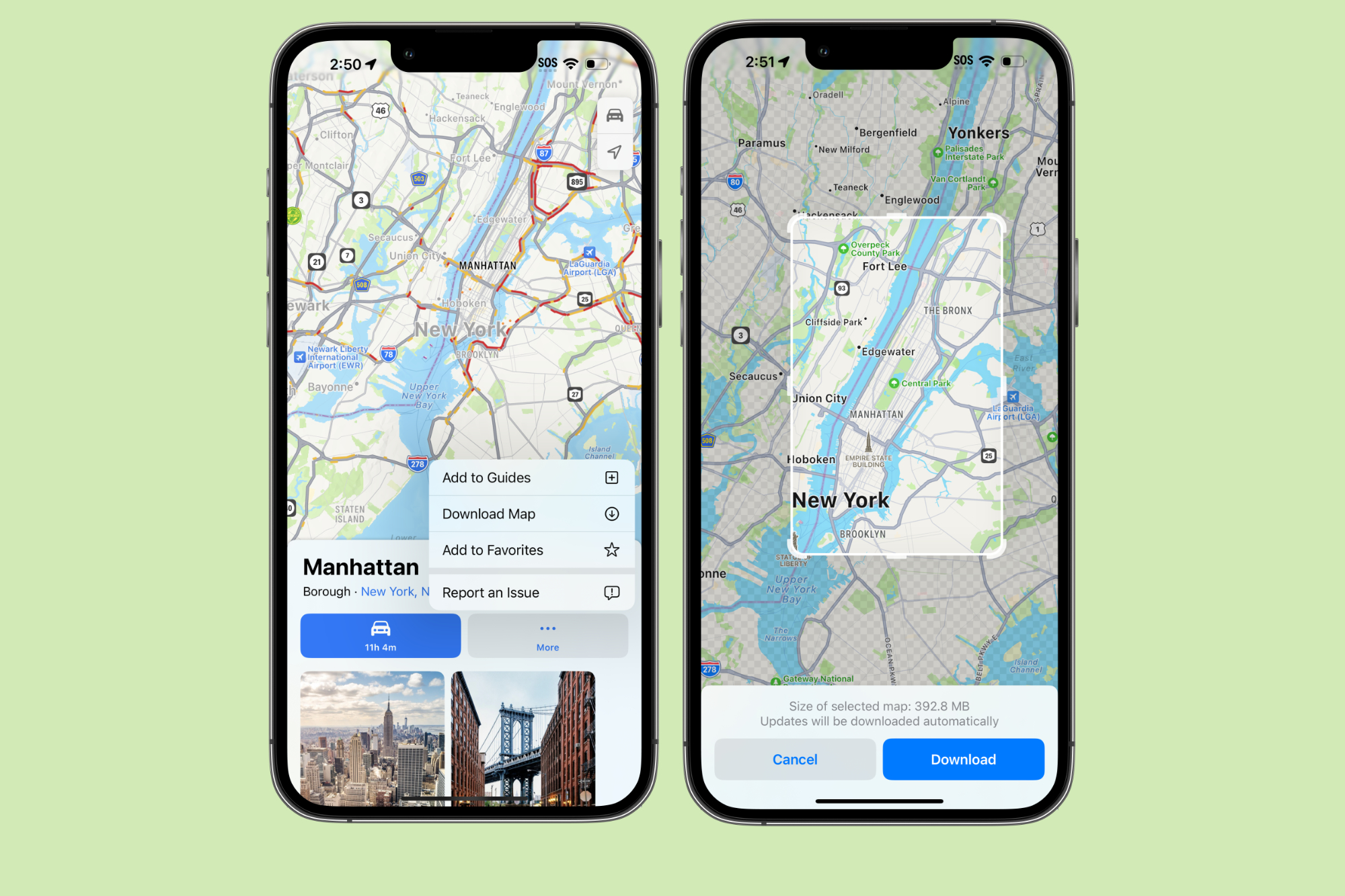 Fonctionnalité de cartes hors ligne pour Apple Maps dans iOS 17.