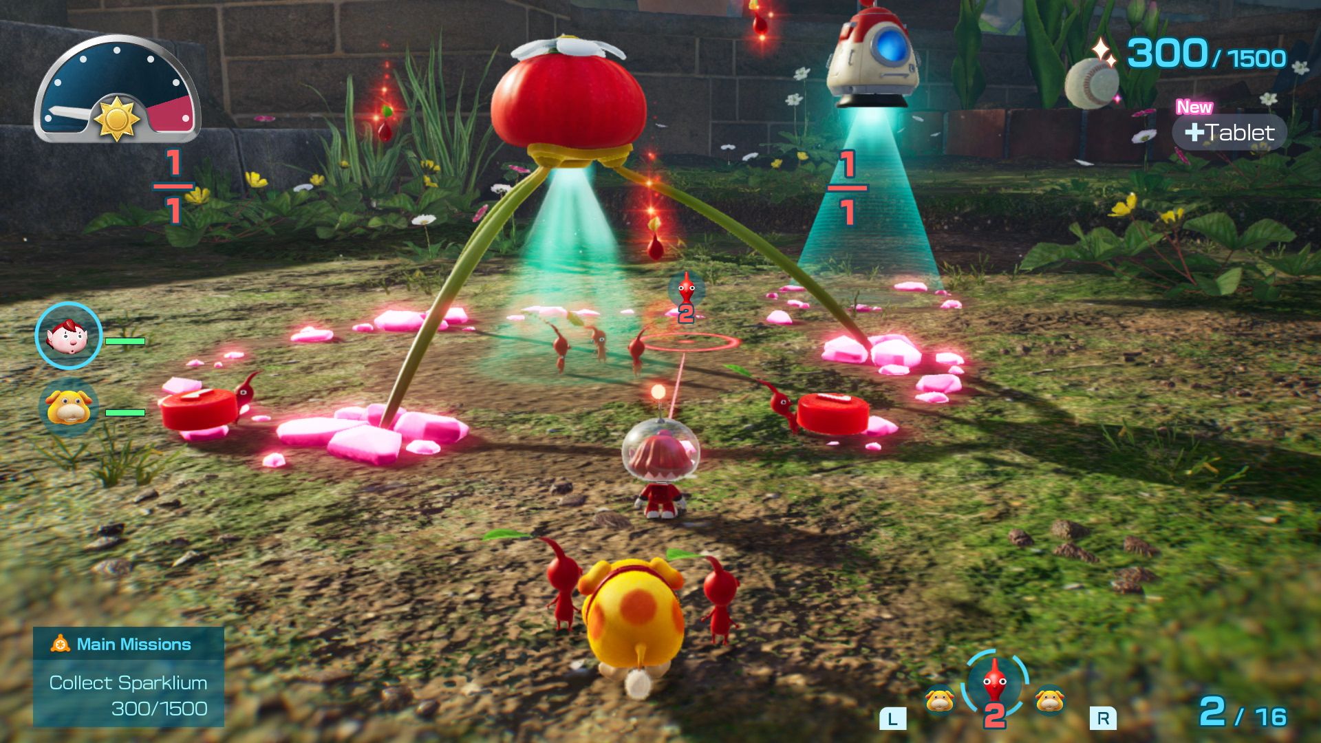 An astronaut summons red Pikmin in Pikmin 4.