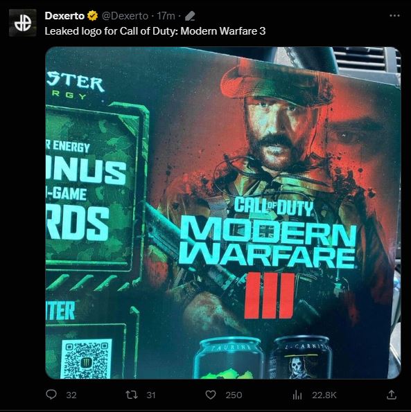 Call Of Duty: Modern Warfare III Has Seemingly Leaked Thanks To Monster