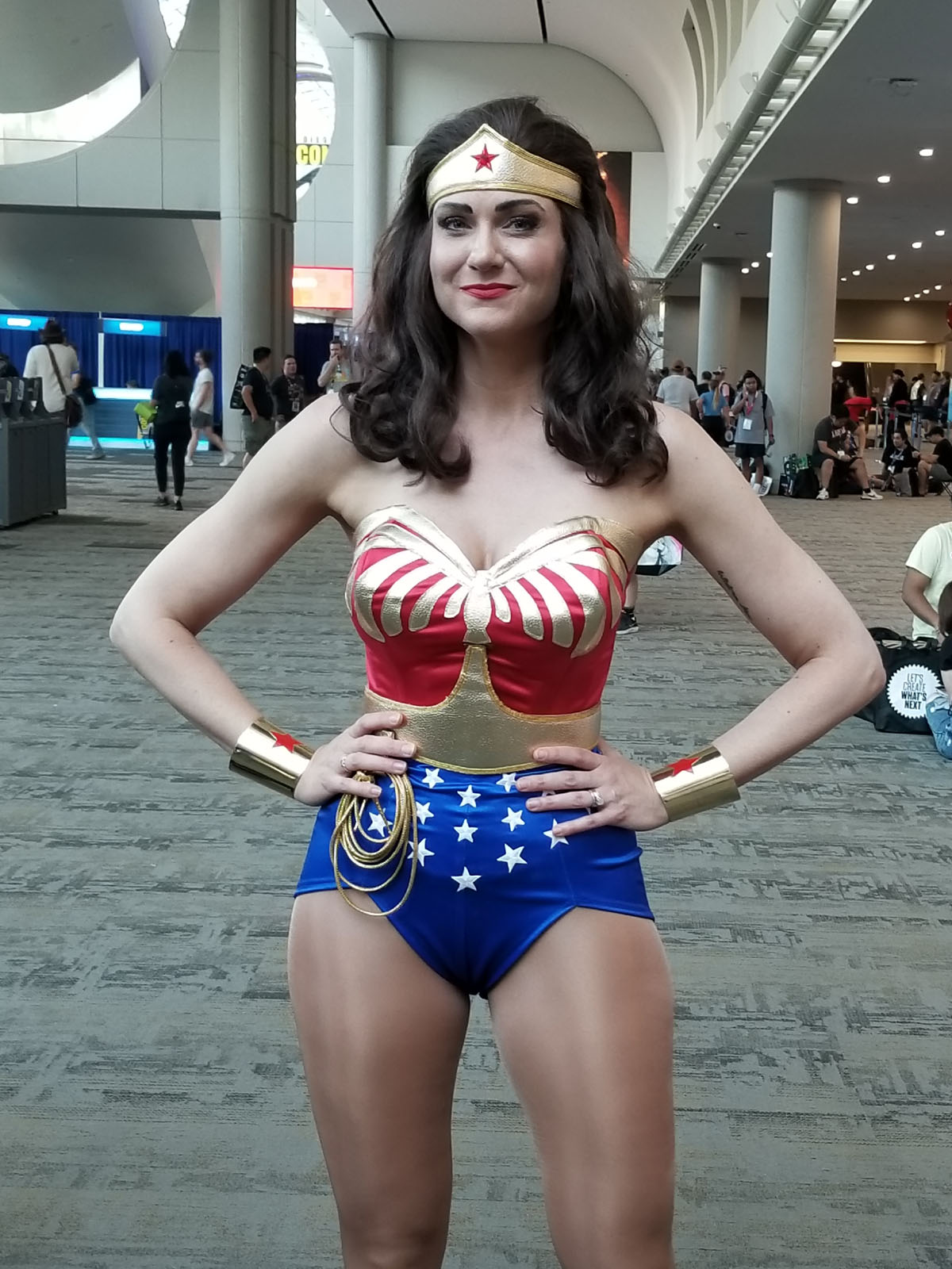 A fan dressed as Wonder Woman at Comic-Con.