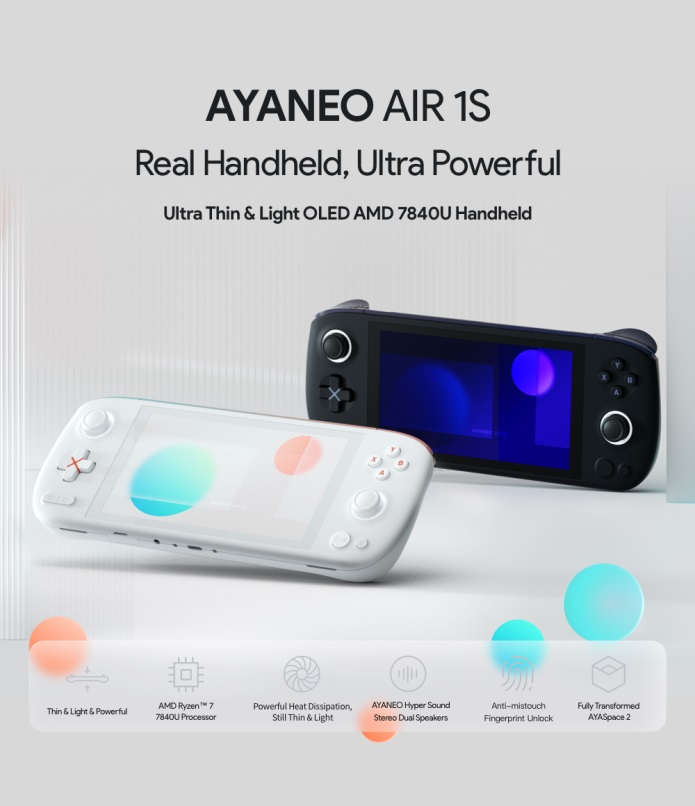 The Ayaneo Air 1S is a thin and light ROG Ally competitor