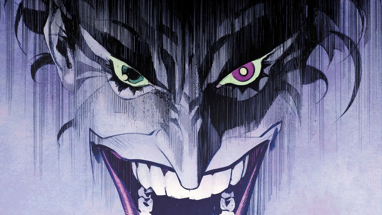 Joker smiles in Batman: White Knight