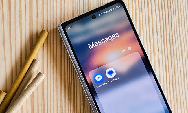 Google messages versus samsung messages app icons side by side on Galaxy Z Fold 5.