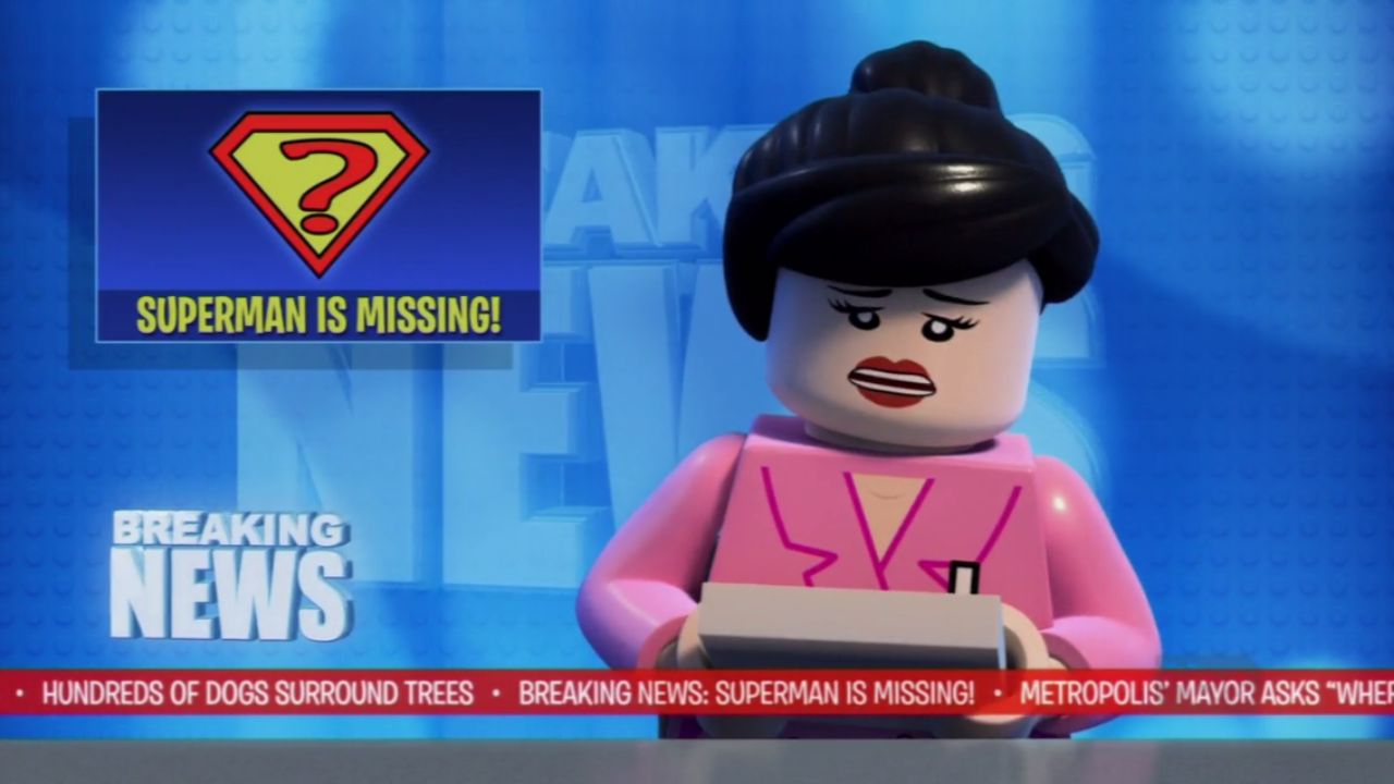 Lego Lois Lane como presentadora de noticias en la película Lego DC Comics: Batman Be-Leaguered.