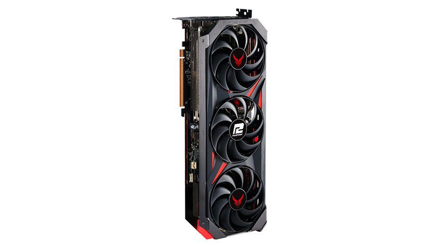 O PowerColor AMD Radeon RX 7800 XT Red Devil Graphics no fundo branco