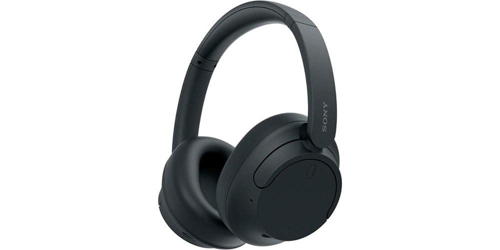 Os fones de ouvido sem fio Sony WHCH720N em um fundo branco.