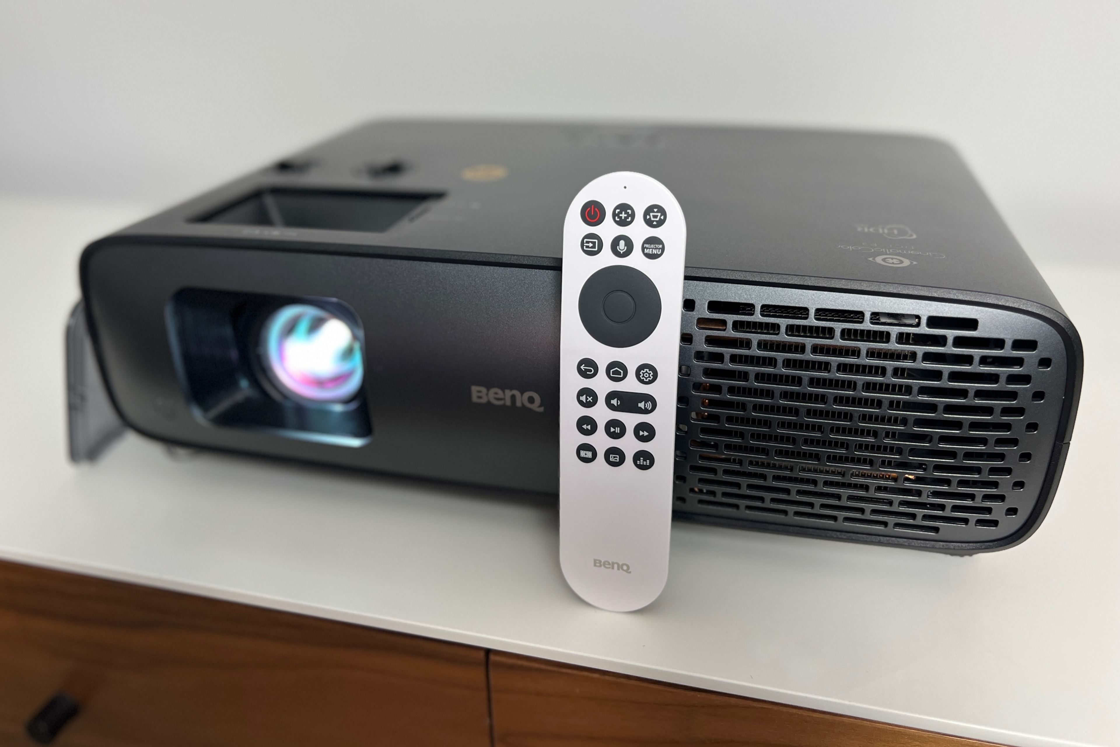 benq ht4550i 4k projector review front with remote