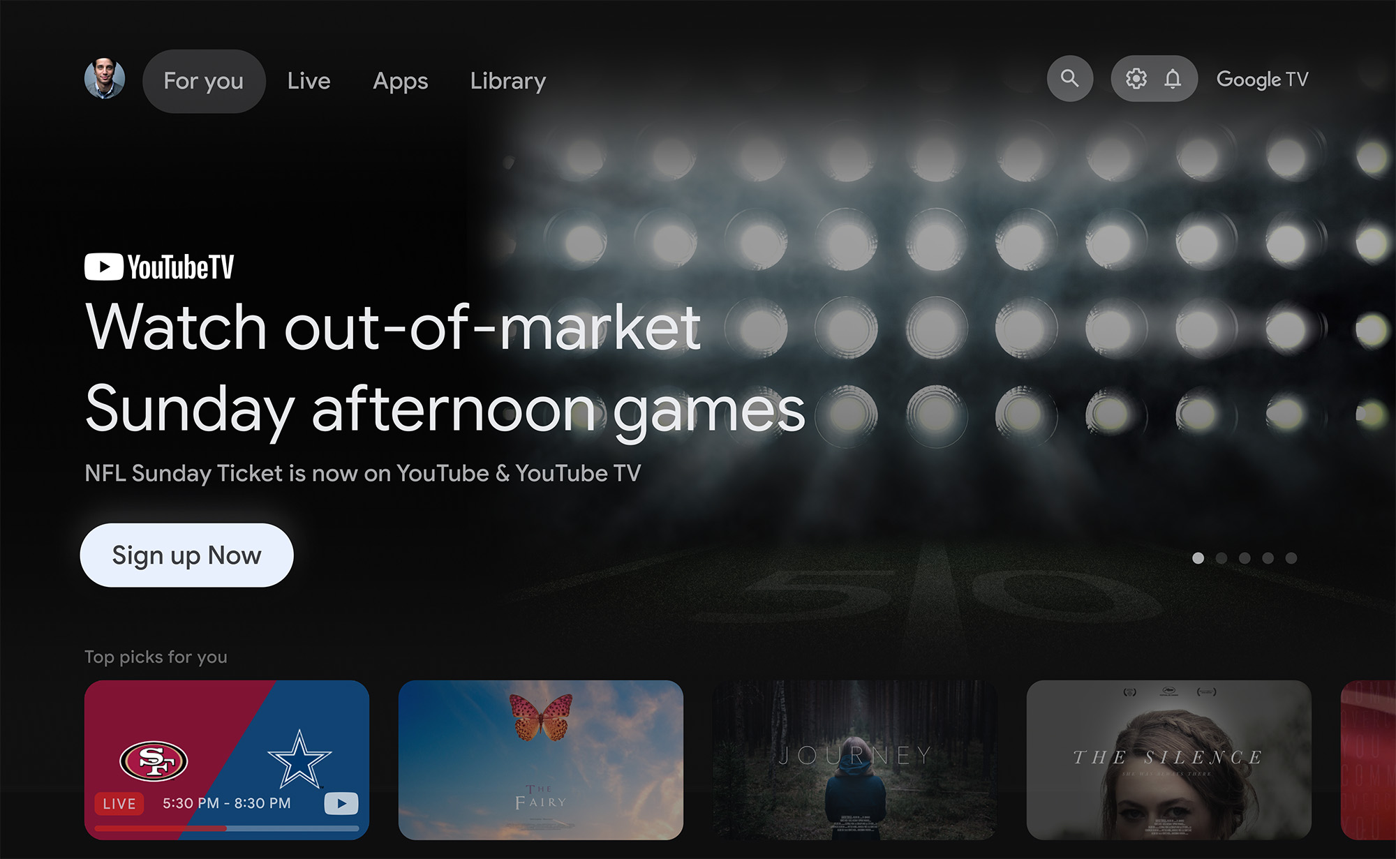 Google TV gives NFL Sunday Ticket top billing, adds FAST channels