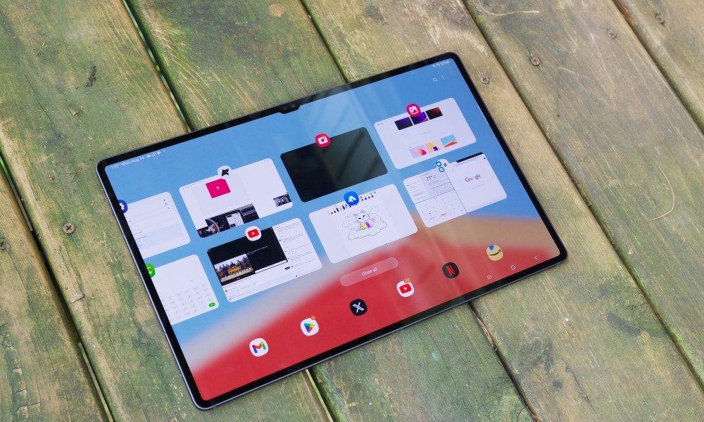 Recent apps view on the Samsung Galaxy Tab S9 Ultra.