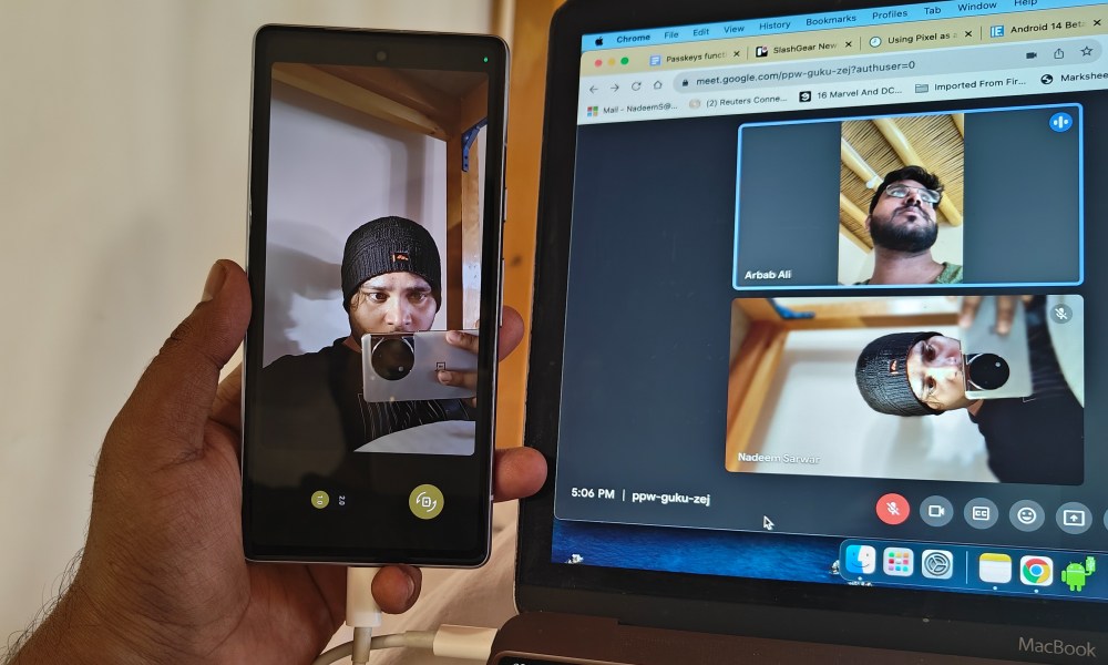 Using an Android phone as a webcam.