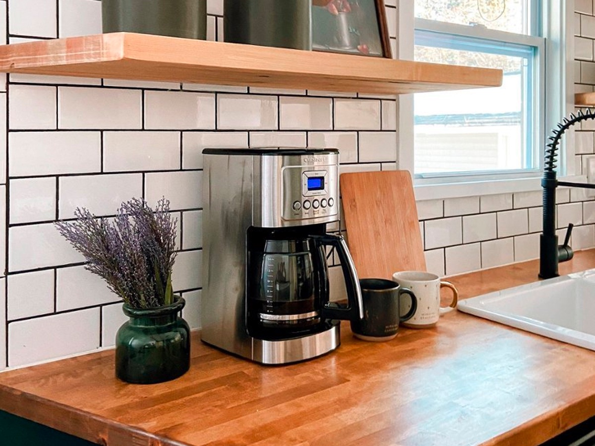 The Cuisinart PerfectTemp 14-cup coffee maker on a countertop.