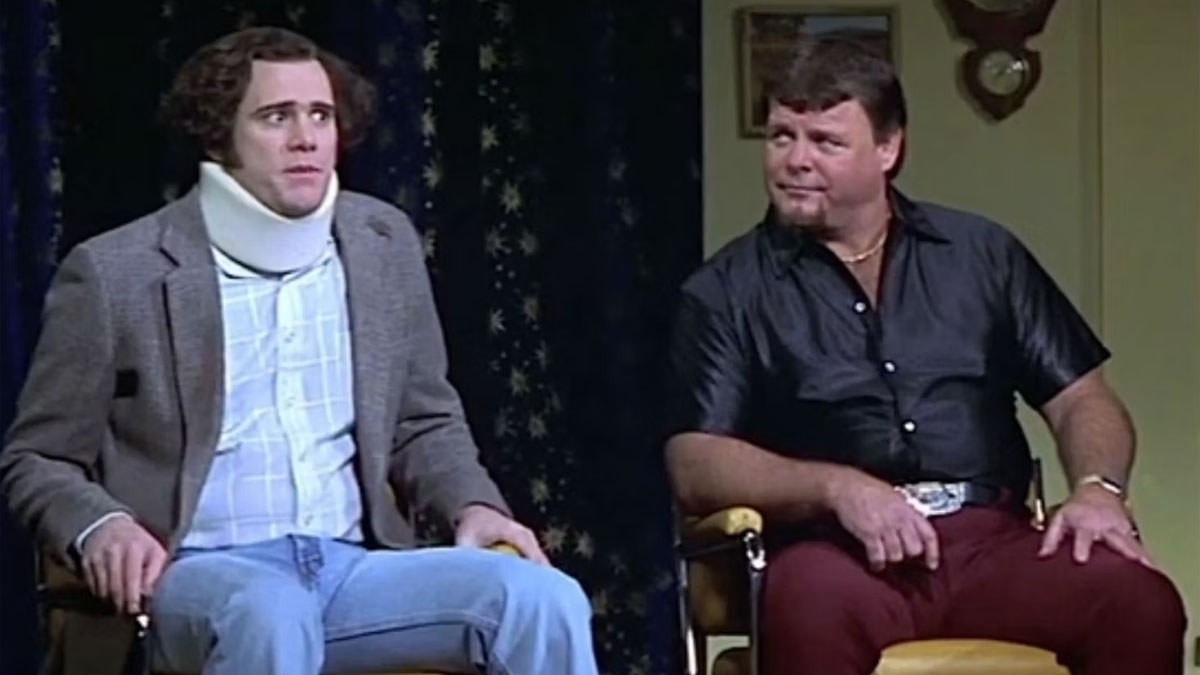 Jim Carrey et Jerry Lawler dans L'Homme sur la Lune.