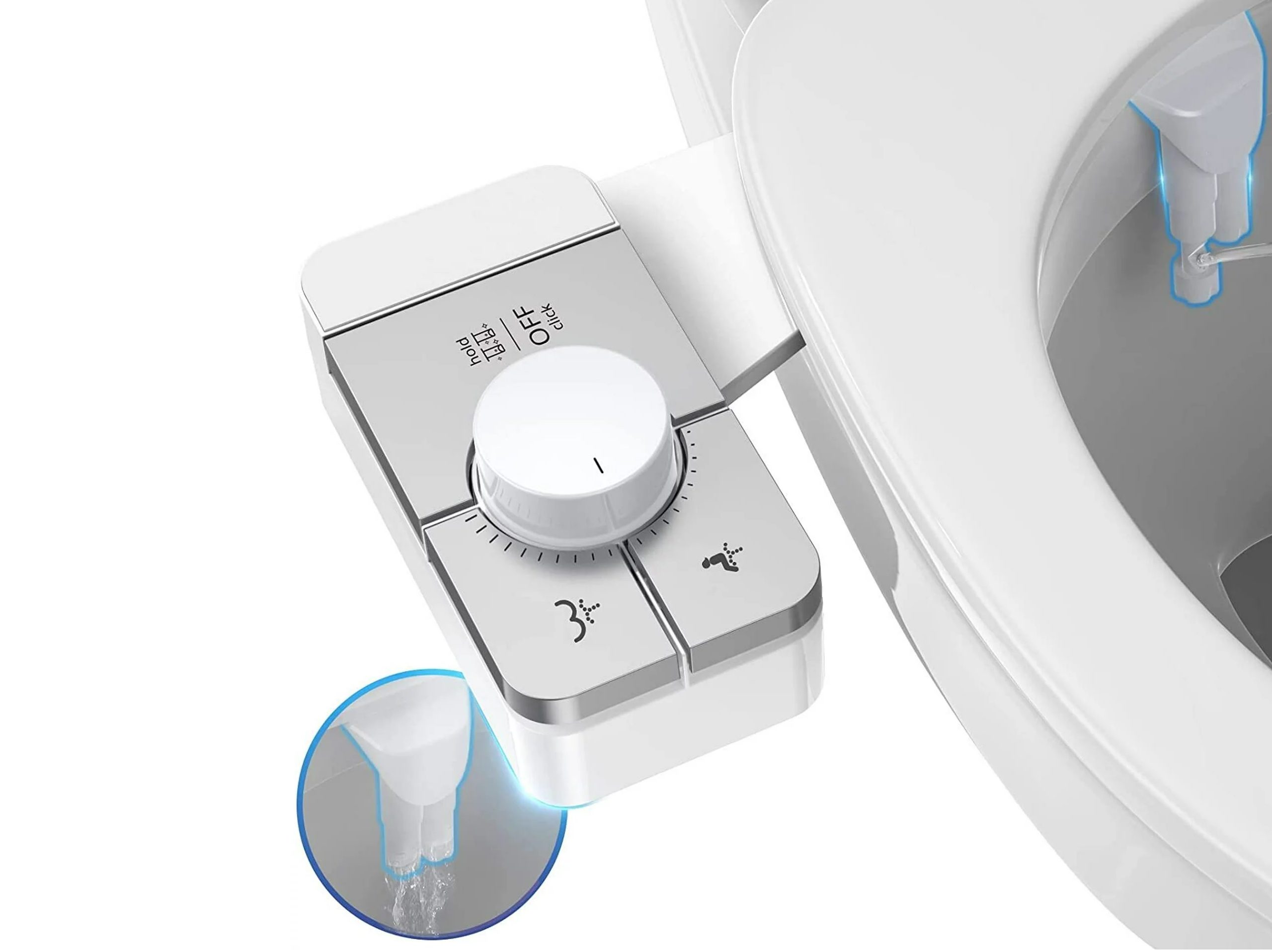 SAMODRA Bidet Attachment, Non-Electric Toilet Bidet Seat with Adjustable  Water Pressure