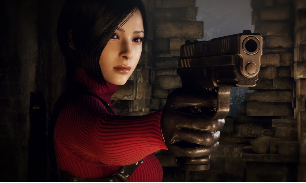 Ada Wong points a gun