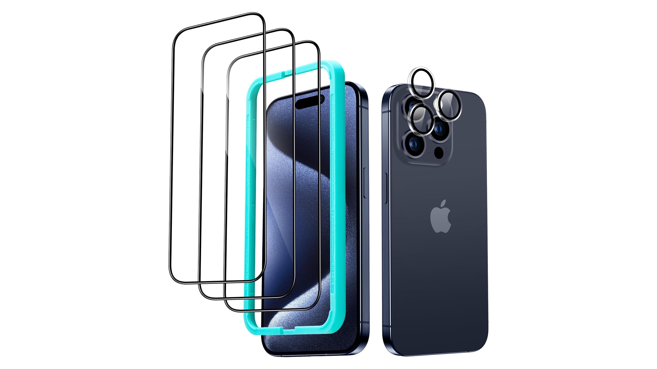 JETech 5 in 1 Matte Case for iPhone 15 with Screen Protector/Lens  Protector