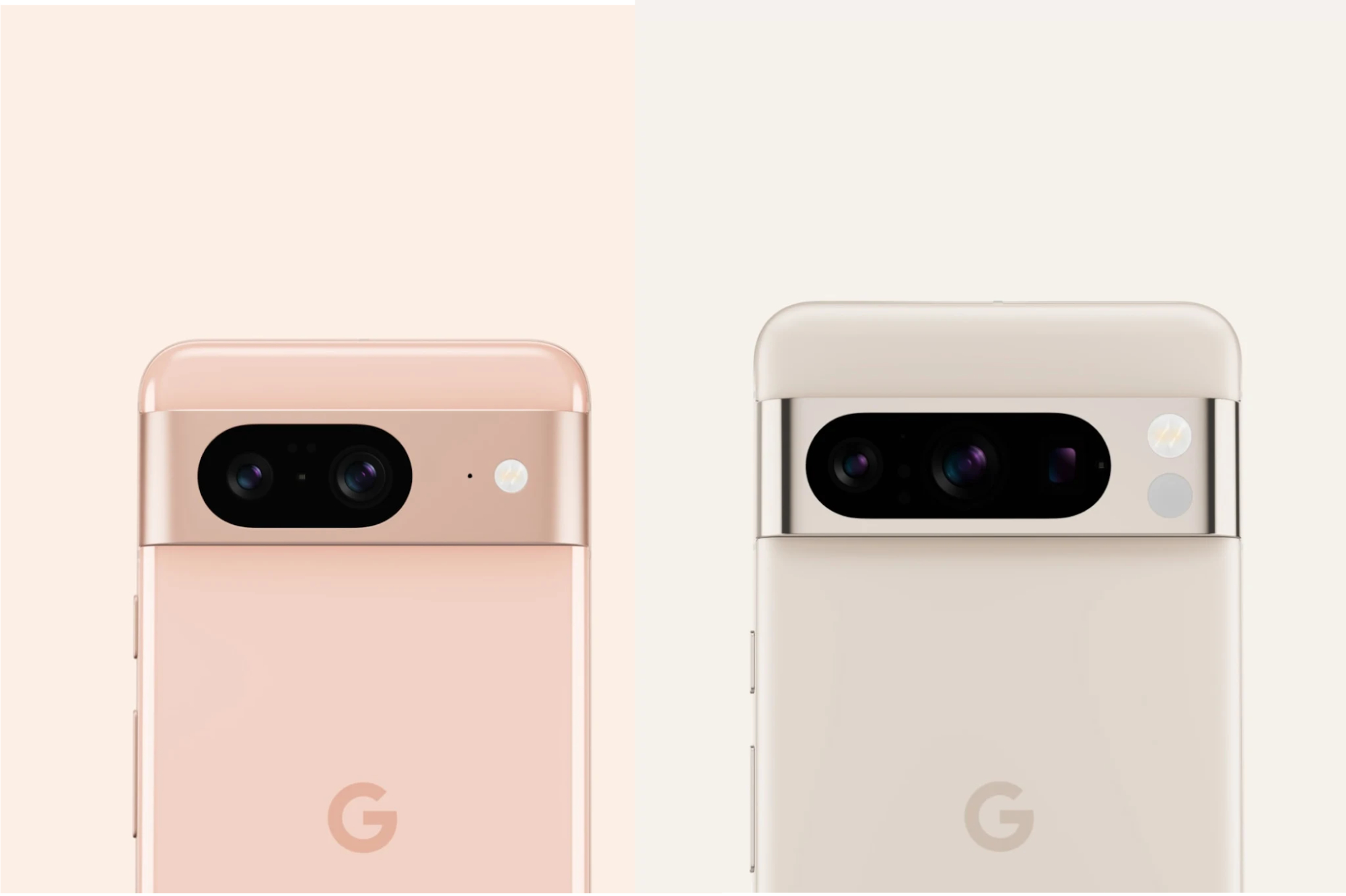 Official renders of the Pixel 8 and Pixel 8 Pro next to each other.