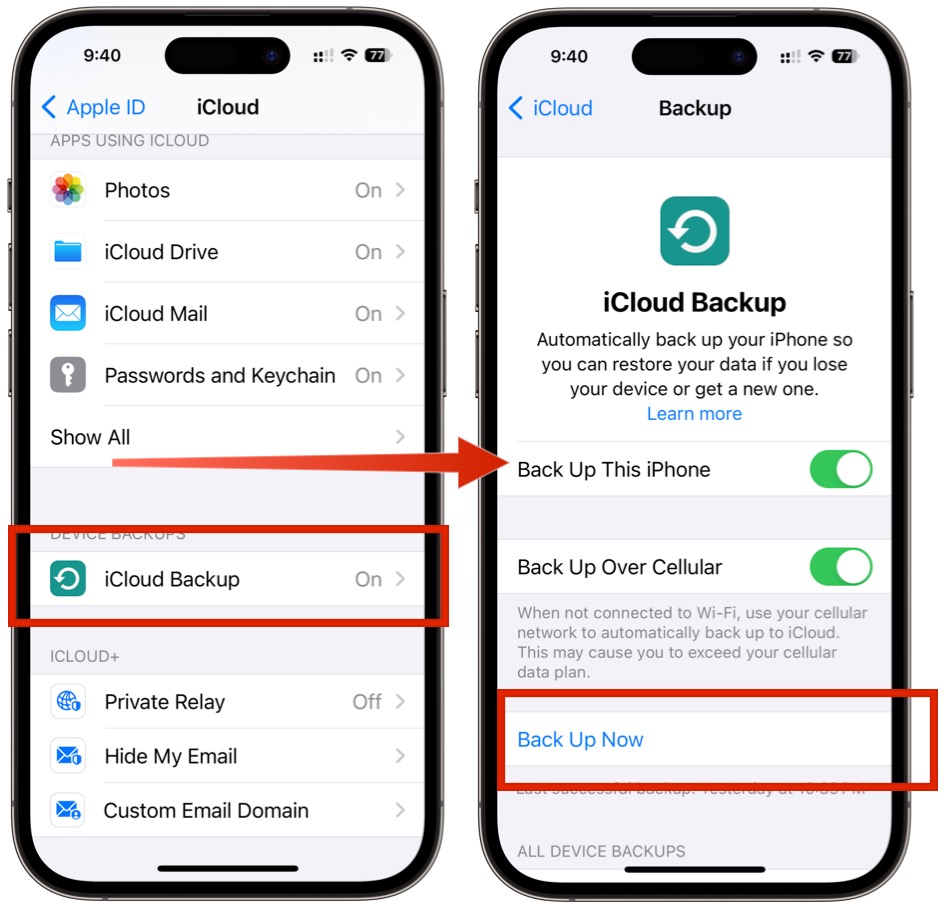 How to restore online backup on apple watch