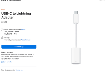 Apple’s new Lightning to USB-C adapter costs more than just buying a USB-C cable