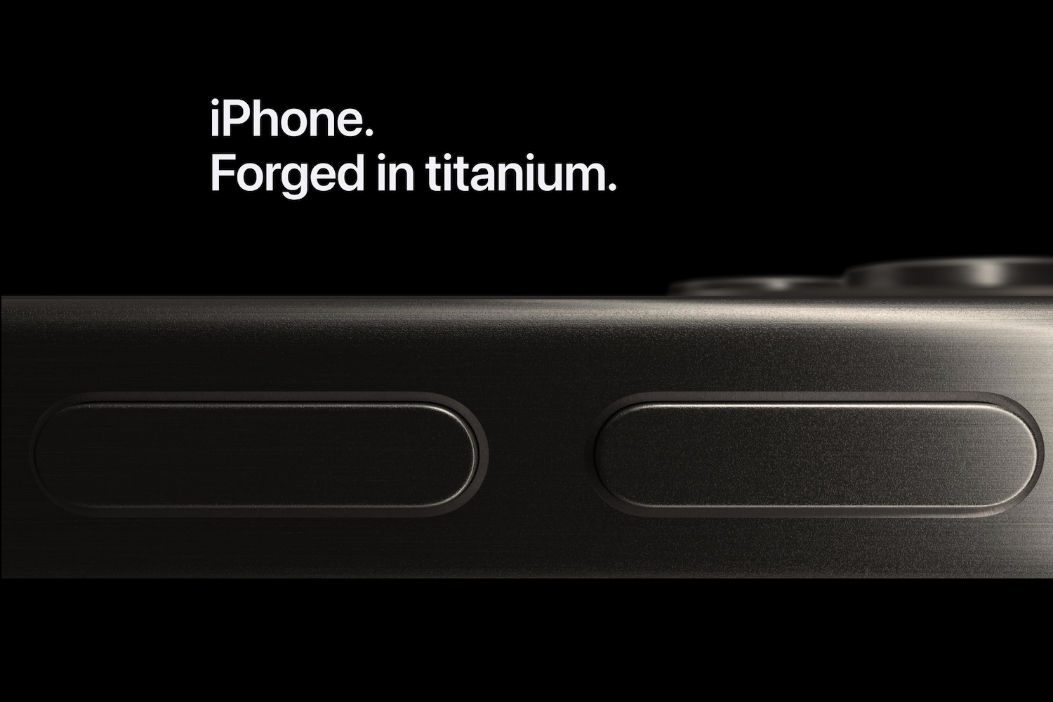 Imagen promocional de Apple del iPhone 15 Pro de titanio.