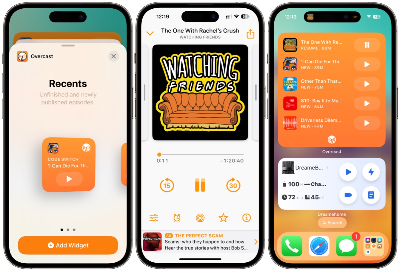 Interaktive Widgets von Overcast